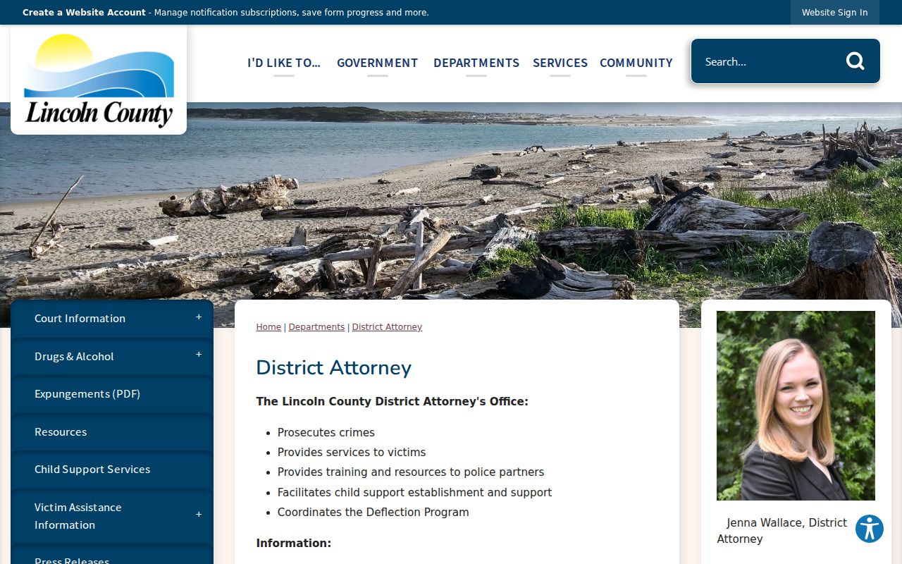 Lincoln County District Attorney criminal records information