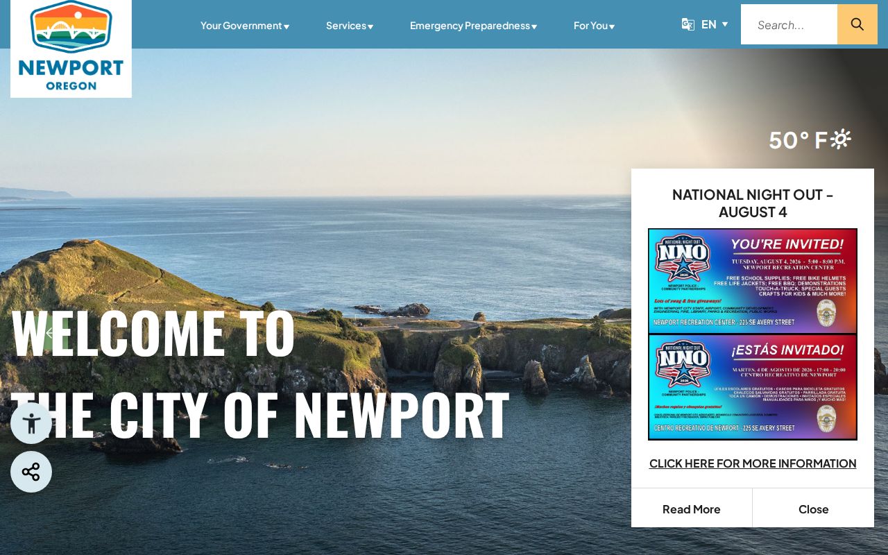 Newport Oregon official city government gateway