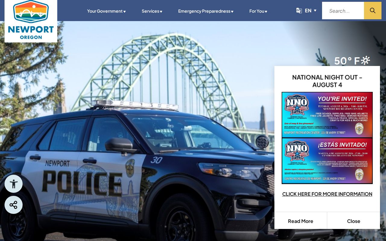 Official Newport Police Department records and services page